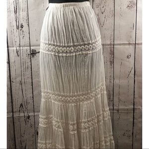 ❤️Boho long white flowy skirt